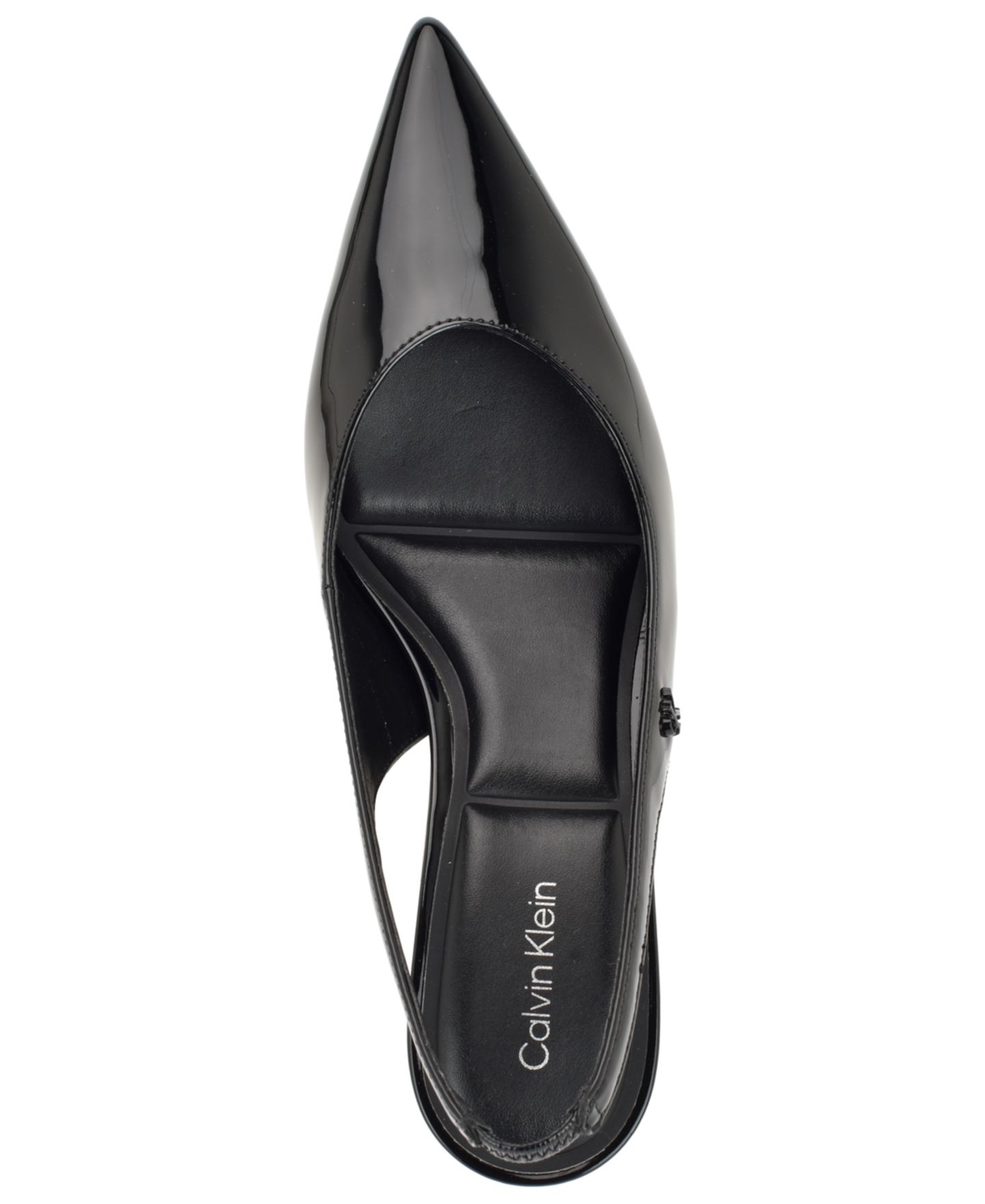 Женские туфли Calvin Klein Emersyn Kitten Heel Slingback Pumps, цвет: Чёрный лаковый — фото 4