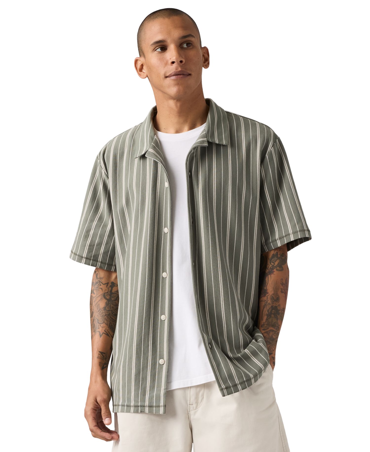 Men's Short-Sleeve Knit Camp Shirt