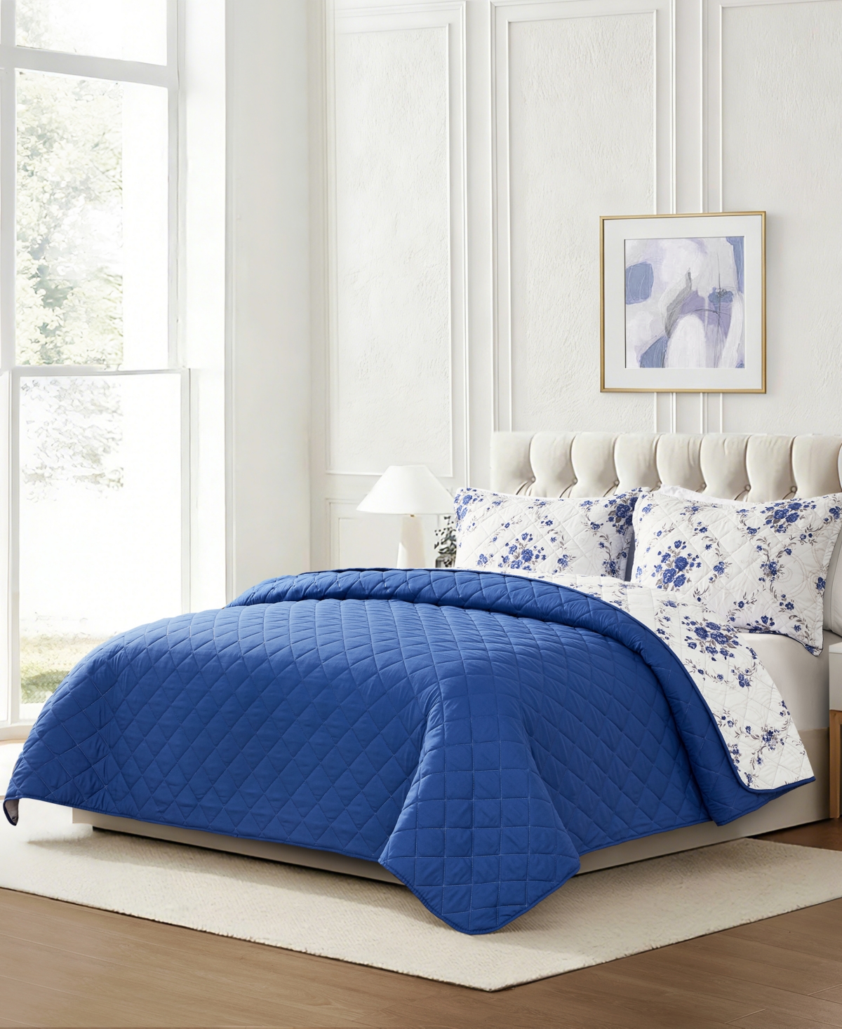 Chelsea Loft Pinsonic Floral Reversible 3-Pc. Quilt Set