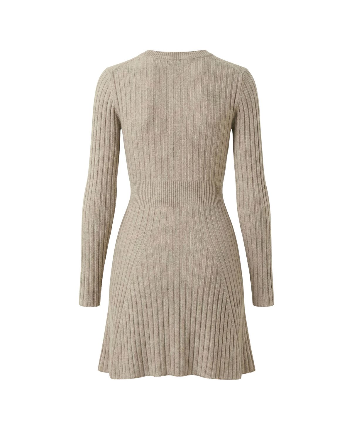 Modenaire Women's Ribbed Knit Long-Sleeve Flared-Hem Sweater Dress view 6 — MAYCSS fashion products