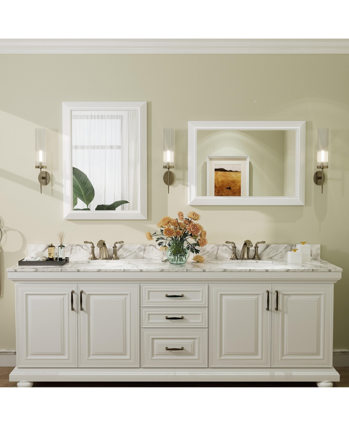 Apmir 20" x 28" Inch Thick Metal Framed Wall Mirrors for Bedroom