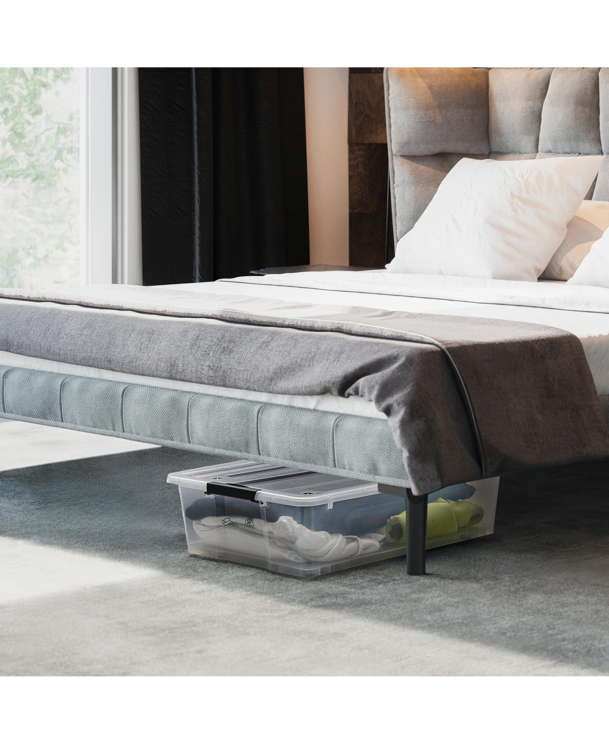 Sorbus Clear Plastic 40qt Underbed Storage Containers with Wheels