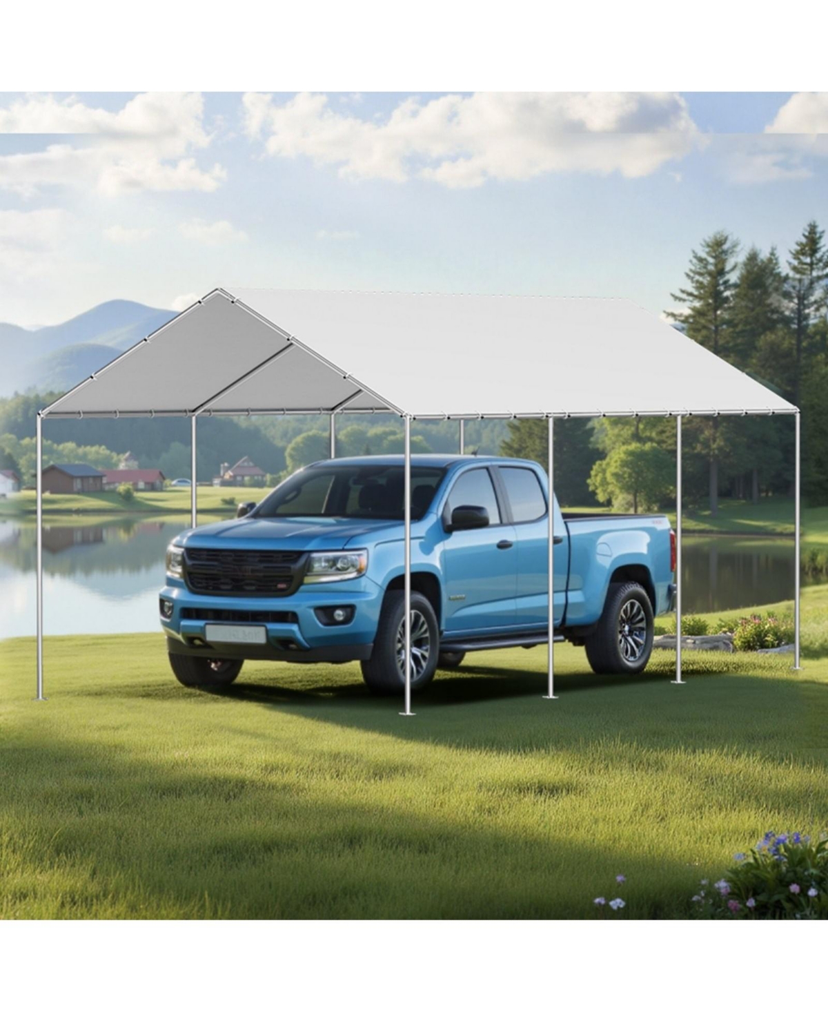 Gouun 10 x 20 Feet Carport Replacement Canopy Waterproof Uv Resistant Top Cover