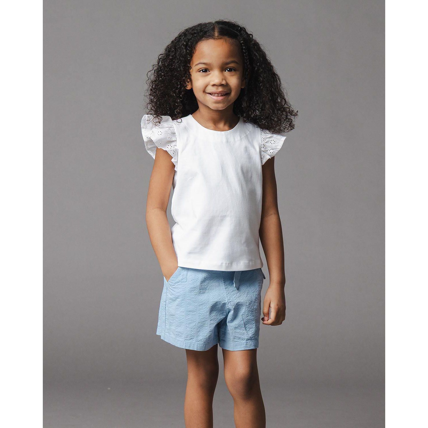 Little Girls Hope and Henry Organic Seersucker Pull-On Short
