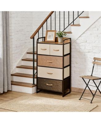 5 Drawer Dresser Storage Tower, Organizer Unit for Hallway Entryway Laundry Living Room