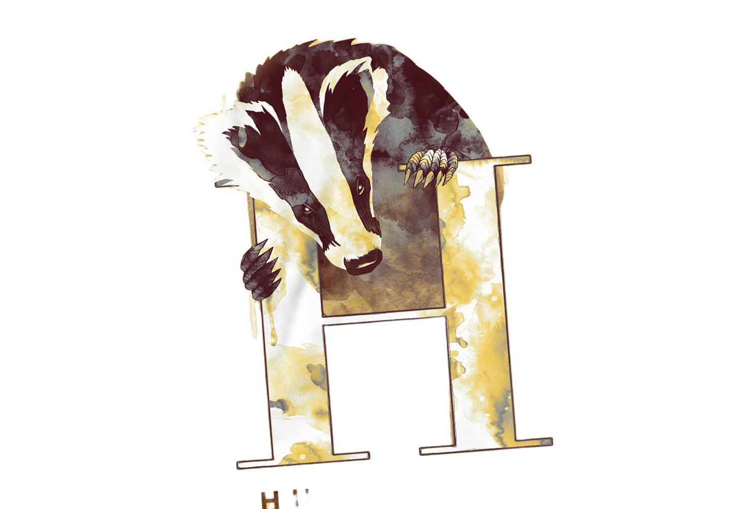 Мужская футболка Harry Potter Hufflepuff Watercolor Crest, цвет: Banana — фото 2