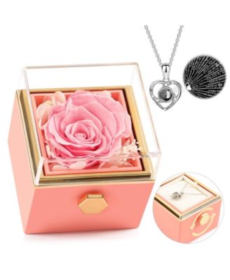 Preserved Rotating Box I Love You Necklace Couple Mother Gift