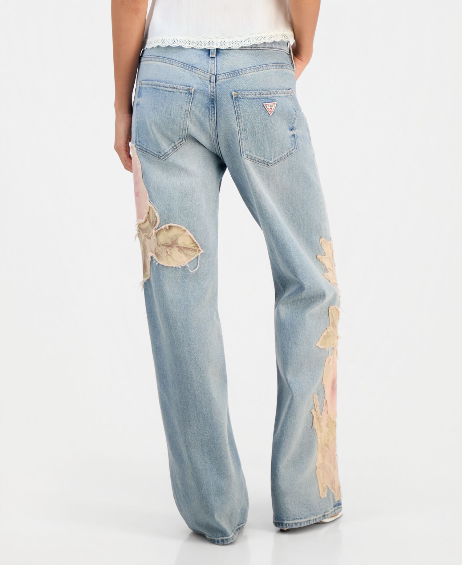 Women's Rey Floral Appliqu&eacute; Wide-Leg Jeans