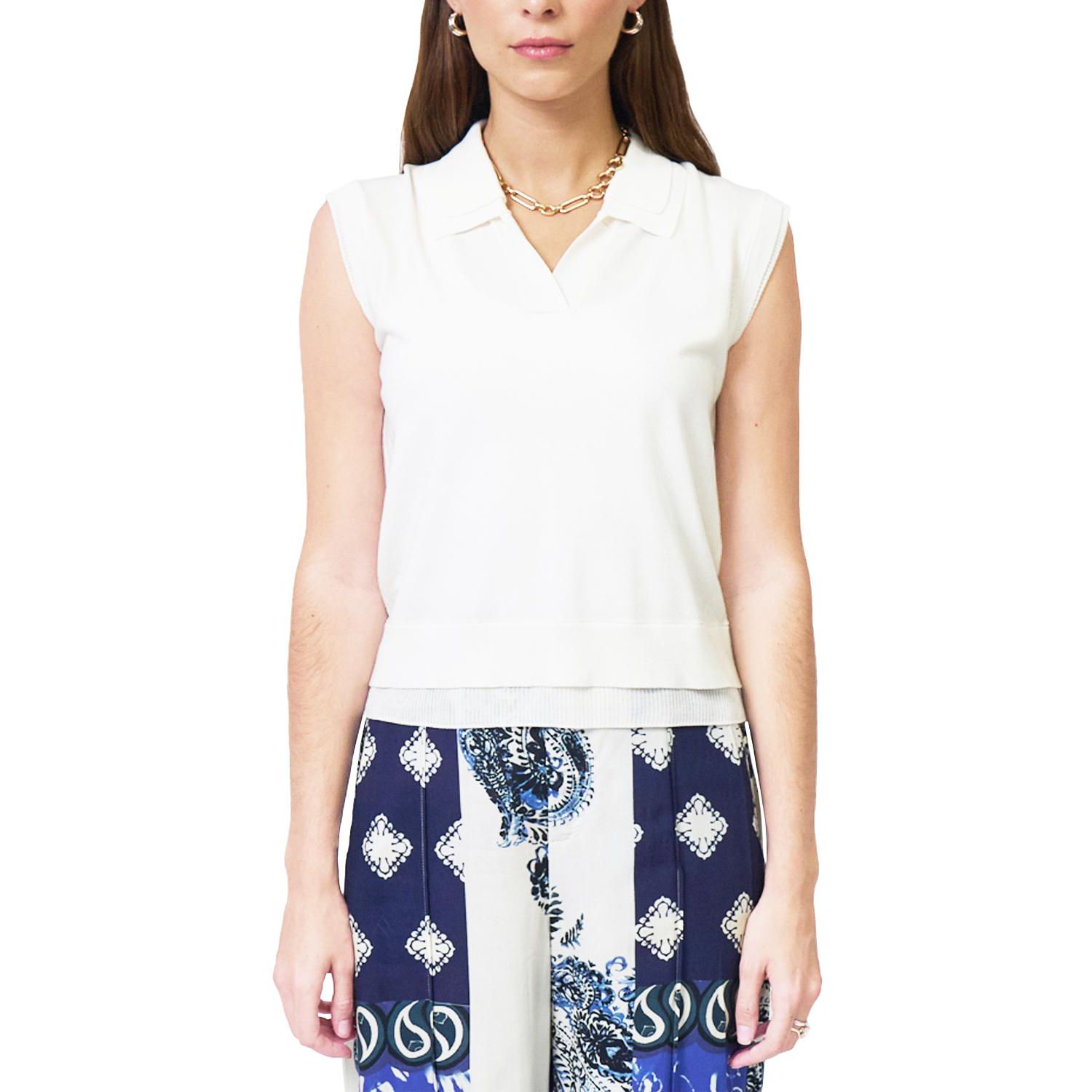 Women's Brooklyn Sheer Double Layer Twofer Polo