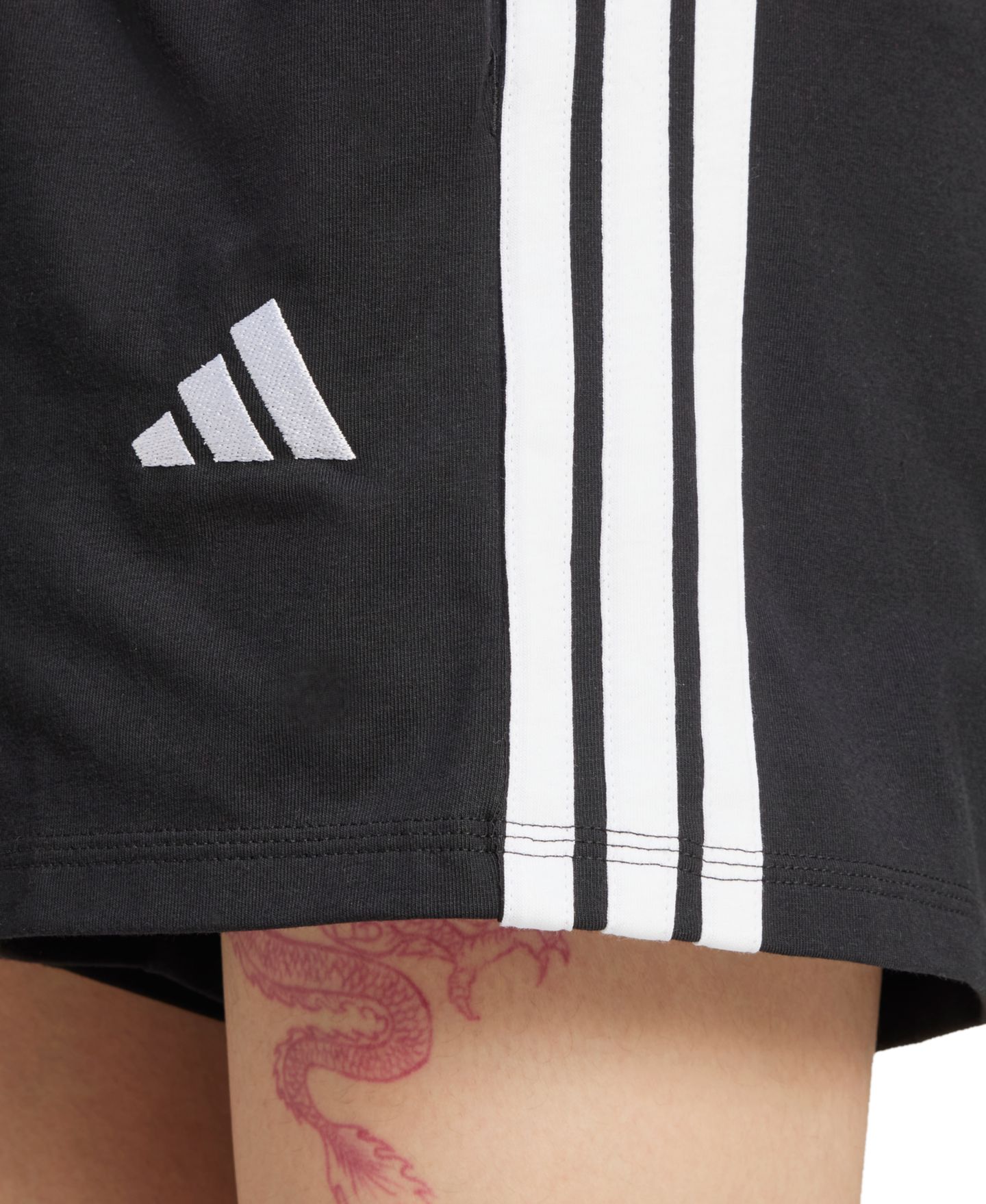 Женские шорты adidas Essential Drawstring Pull-On, цвет: Чёрный / Белый — фото 9