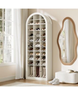 12-Tier Shoe Storage Cabinet with 36 Cubbies, 70.9''H  Freestanding Shoe Rack Organizer, White