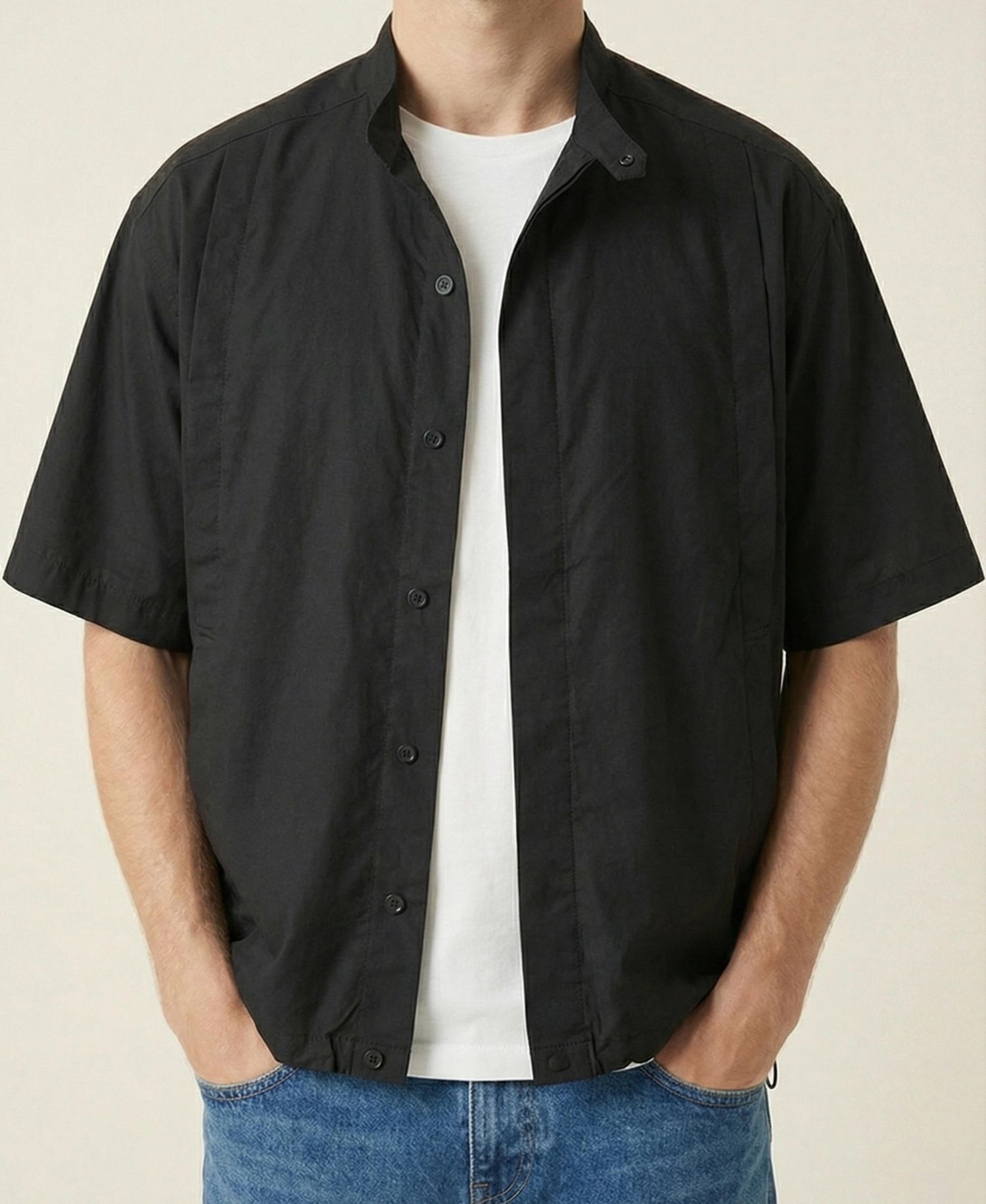 Men's Short-Sleeve Stand-Collar Jacket