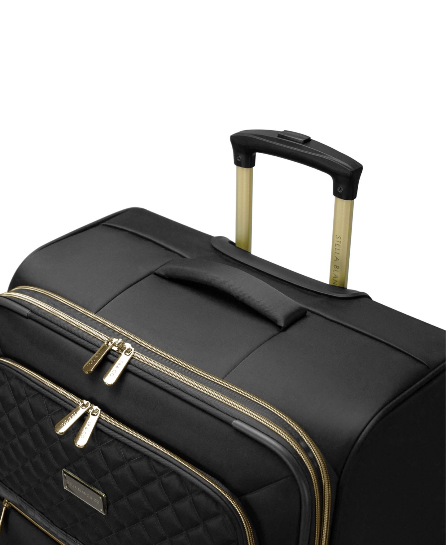 Чемоданы STELLA BLANC Cleo 3-Piece Softside Expandable Spinner Luggage Set, цвет: Чёрный — фото 5