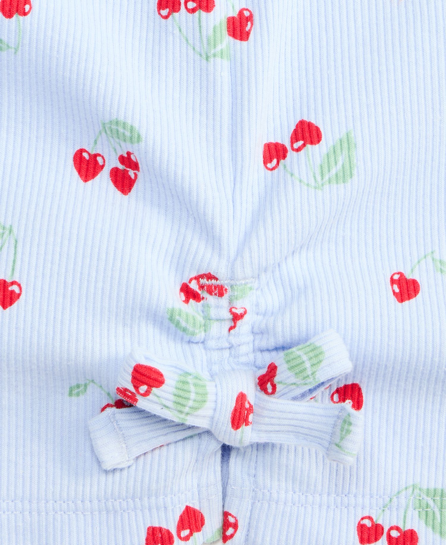 Girls' 5-20 Cherries-Print Ribbed T-Shirt