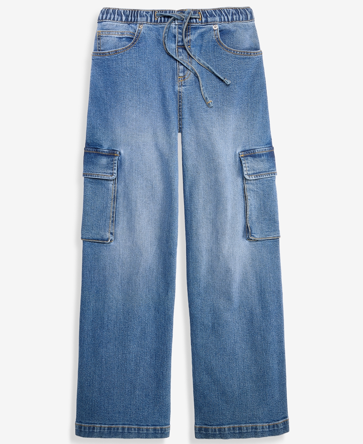 Epic Threads Girls' 5-20 Medium-Wash Pull-On Cargo Jeans, Macy's Exclusive