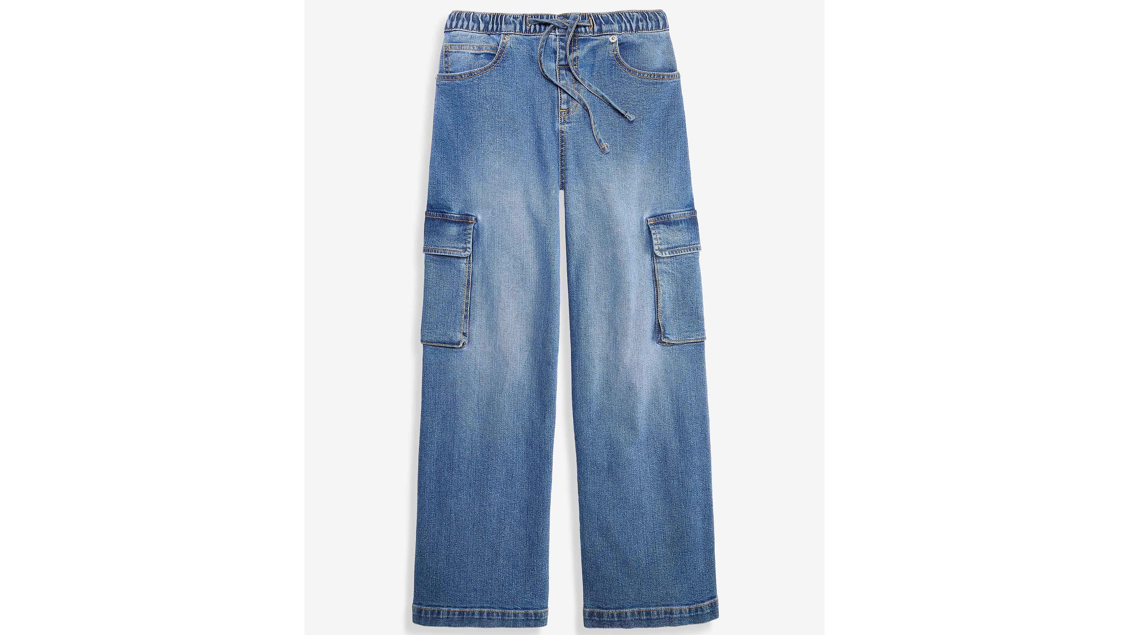 Epic Threads Girls' 5-20 Medium-Wash Pull-On Cargo Jeans, Macy's Exclusive