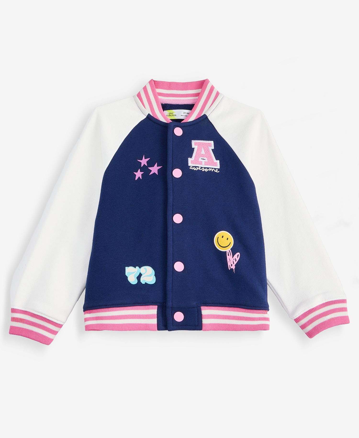 Toddler Girls' (12M-5T) Fleece Bomber Jacket