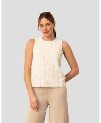 Women's Cable and Gauge Crochet Knit Tank