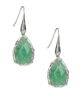 Rhodium-Plated Tear Drop Earrings