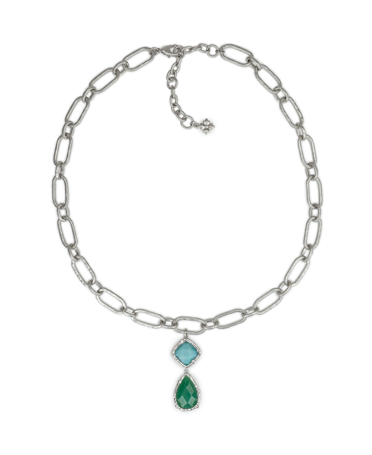Patricia Nash Rhodium-Plated Double Drop Necklace