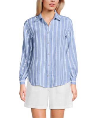 Women's Tall Linen Long Sleeve Feminine Shirt