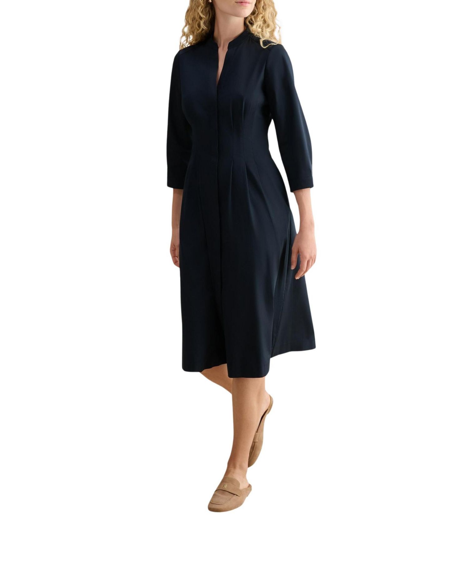 Women's Emmaline 3/4 Sleeve V-Neck Midi Dress