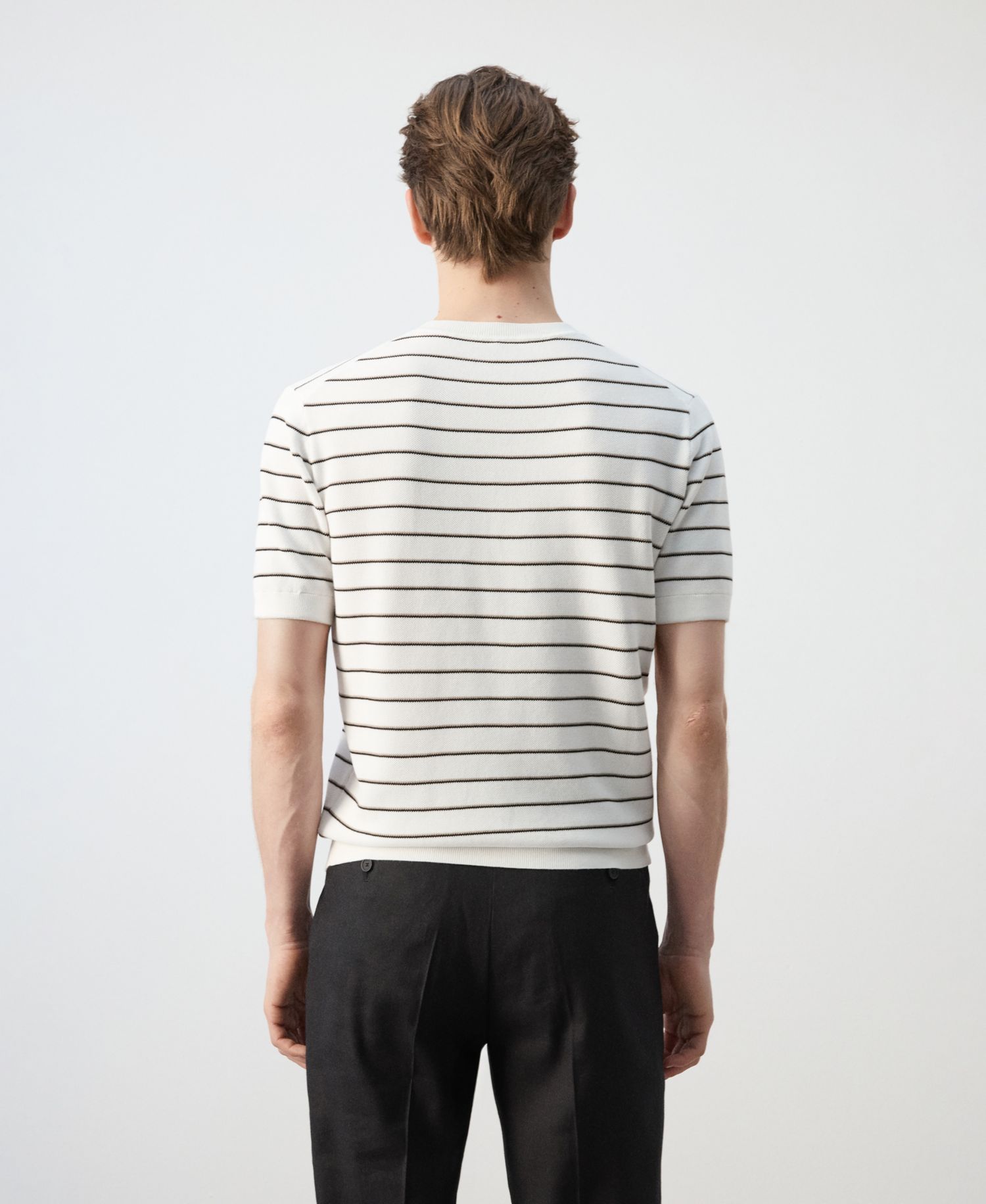 Men's Striped Knit Cotton T-Shirt