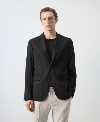 Men's Slim-Fit Linen-Blend Suit Jacket