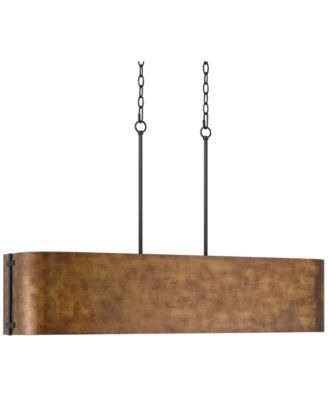 Julian 41 1/2" Farmhouse Rustic Pendant Chandelier Ceiling Light Fixture Dining Room Over Table Kitchen Island Linear Bronze