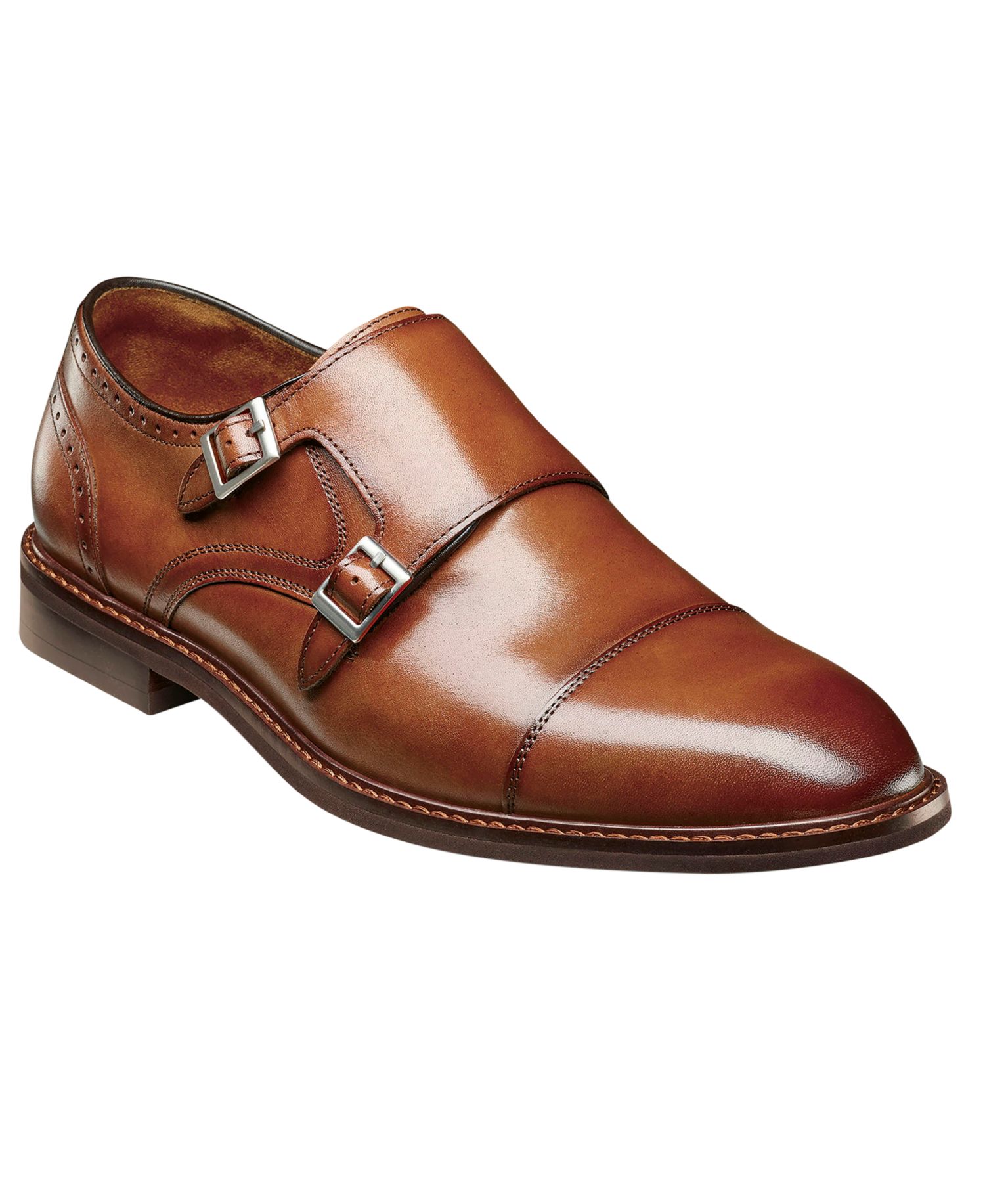Men's Boswell Cap-Toe Double Monk Strap Shoes