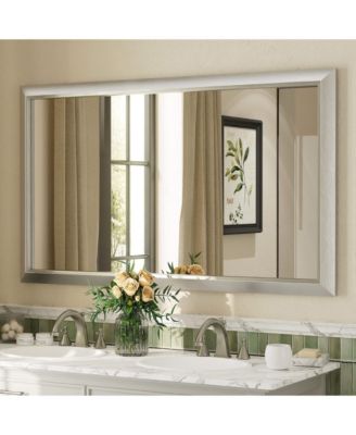 55" x 32" Inch Thick Metal Framed Wall Mirrors for Bedroom, Rectangle Wall-Mounted Mirrors