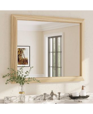 32" x 40" Inch Thick Metal Framed Wall Mirrors for Bedroom, Rectangle Wall-Mounted Mirrors