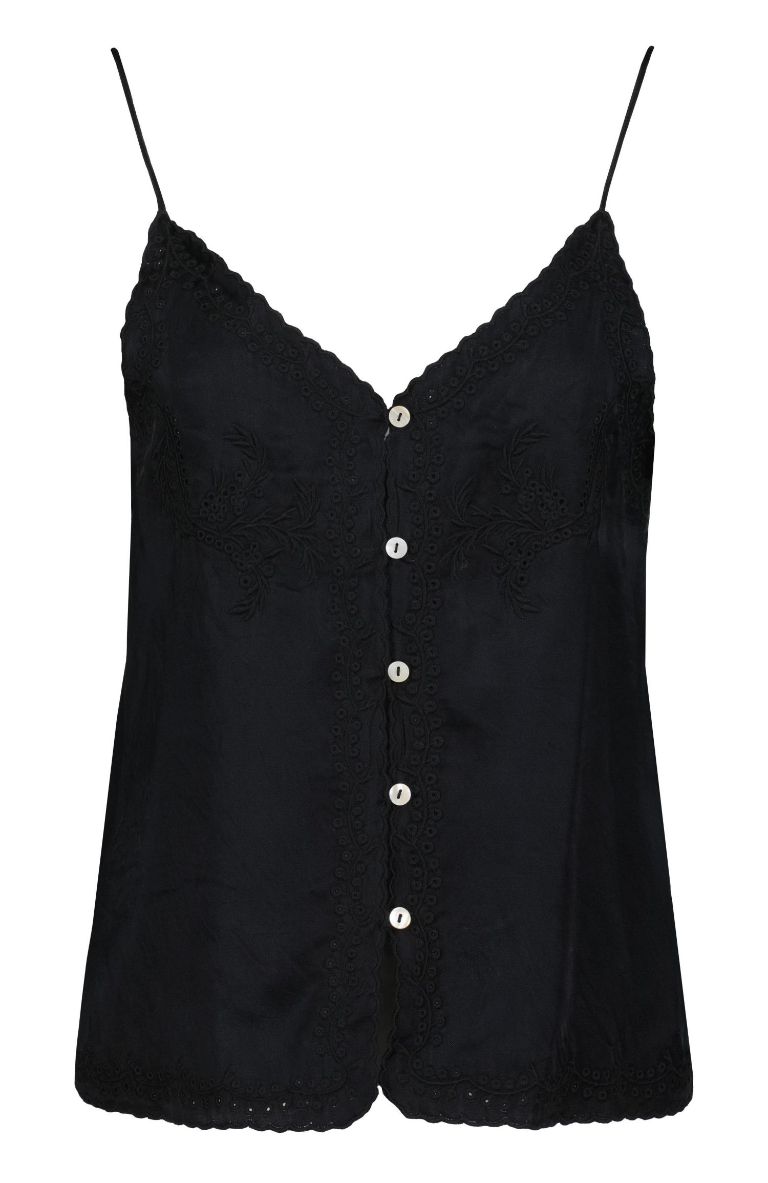 Women's BISHOP + YOUNG Anya Button Front Embroidered Cami