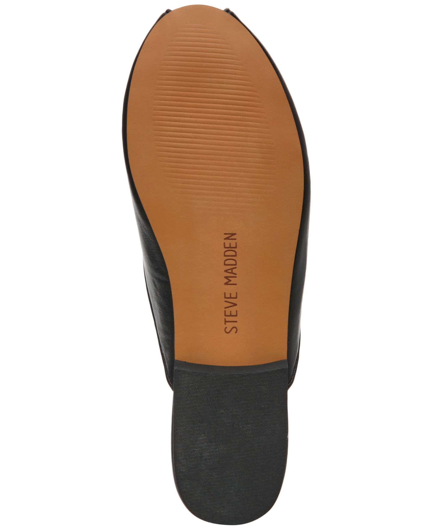 Женские слипоны-балетки Steve Madden Bloss с открытым носком, цвет: Чёрный кожаный — фото 5