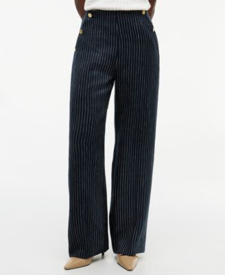 Women's Nautical Stripe High-Rise Wide-Leg Pants
