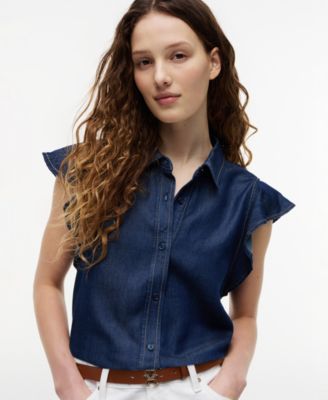 Women's Cotton-Blend Short-Sleeve Shirt