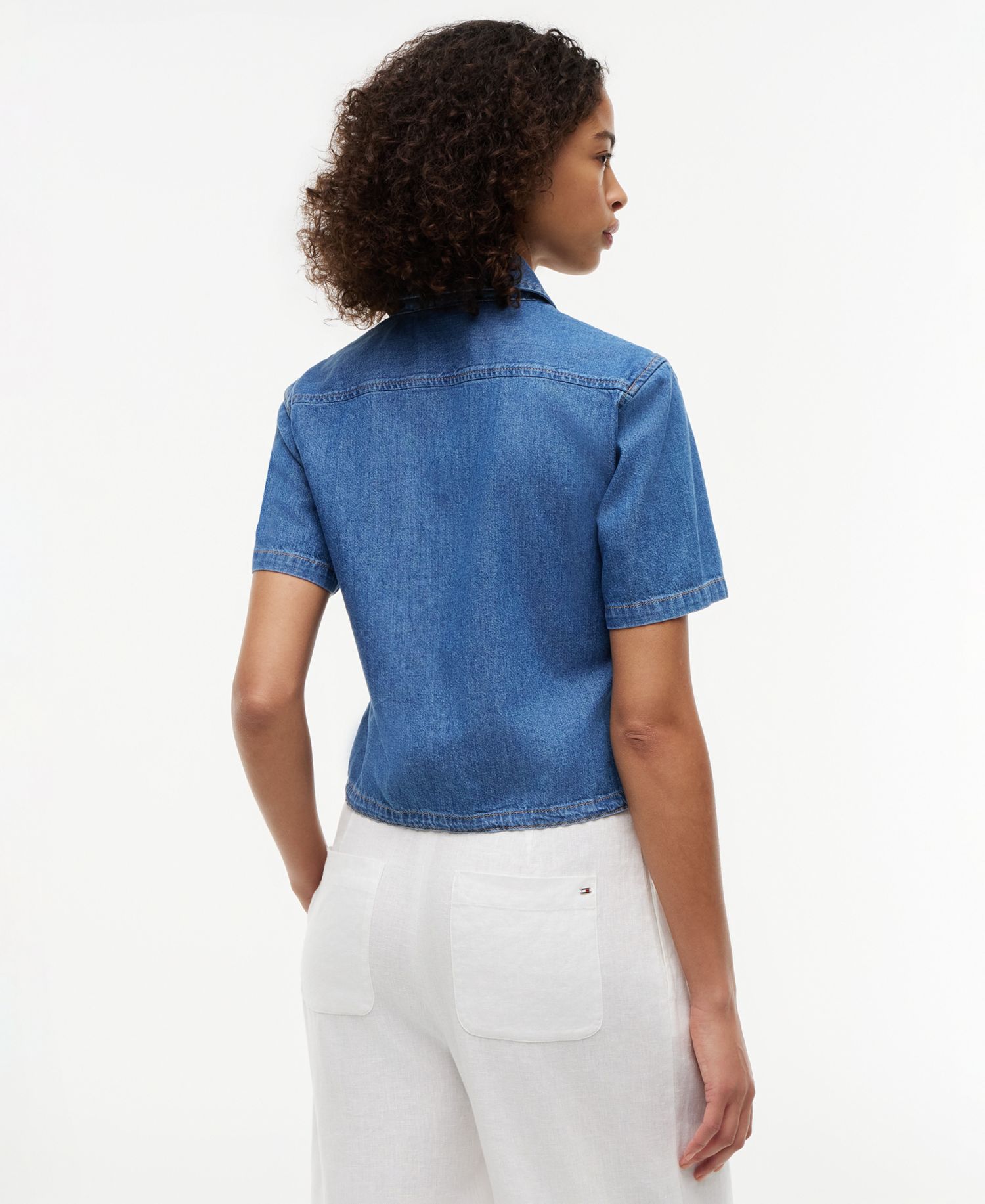 Women's Cotton-Blend Short-Sleeve Shirt