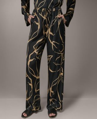 Petite Printed Wide-Leg Pants