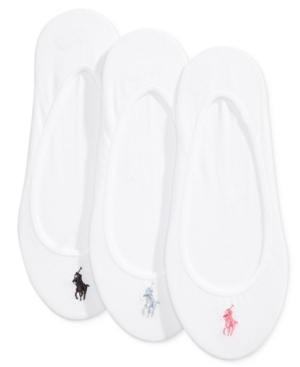 Polo Ralph Lauren Women's 3 Pack Ultra-Low No- Show Sock Liners