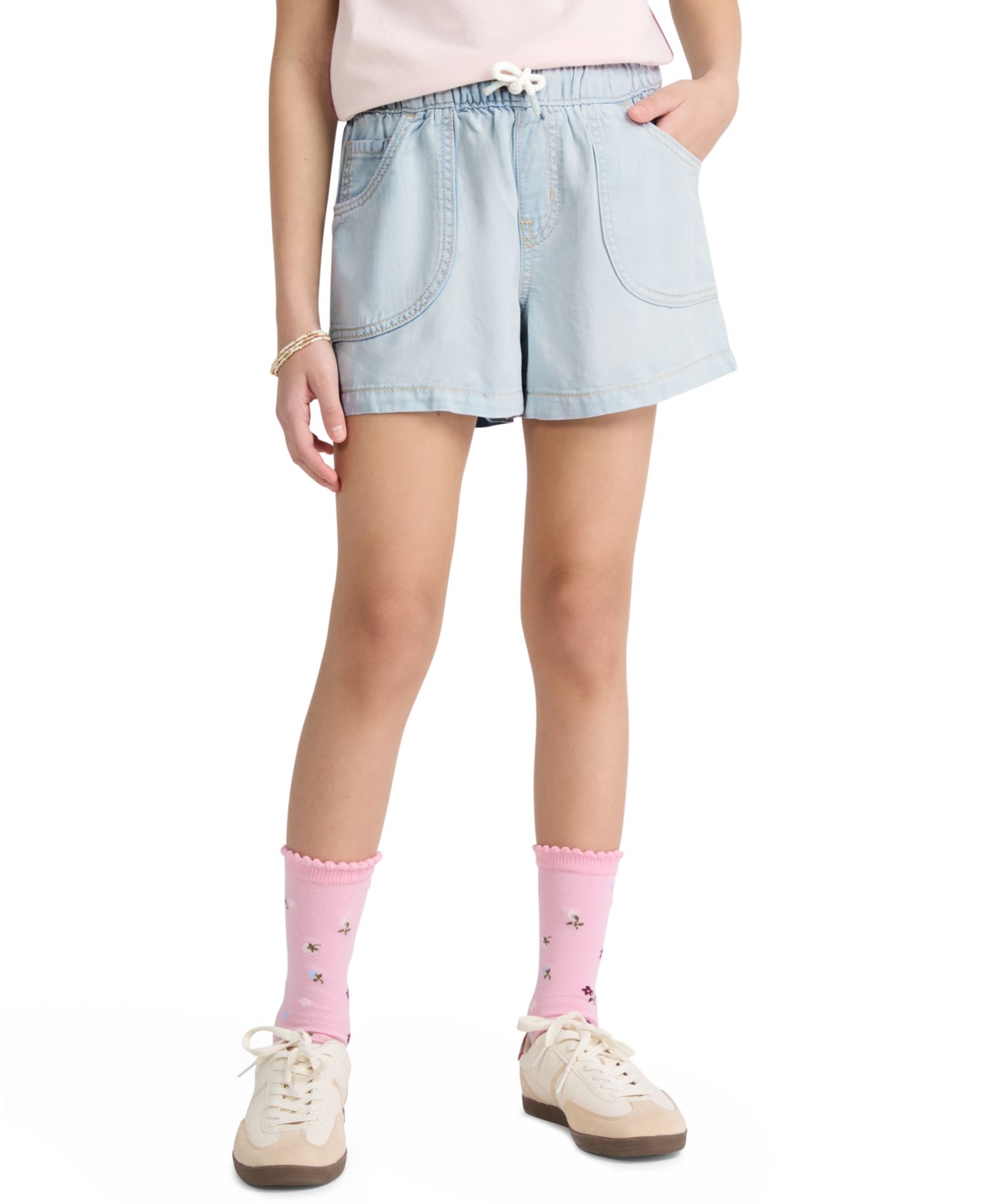 Girls' 7-16 Denim Parachute Shorts
