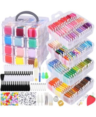 1080 Pack Embroidery Floss Thread Kit Cross Sewing Tool Box