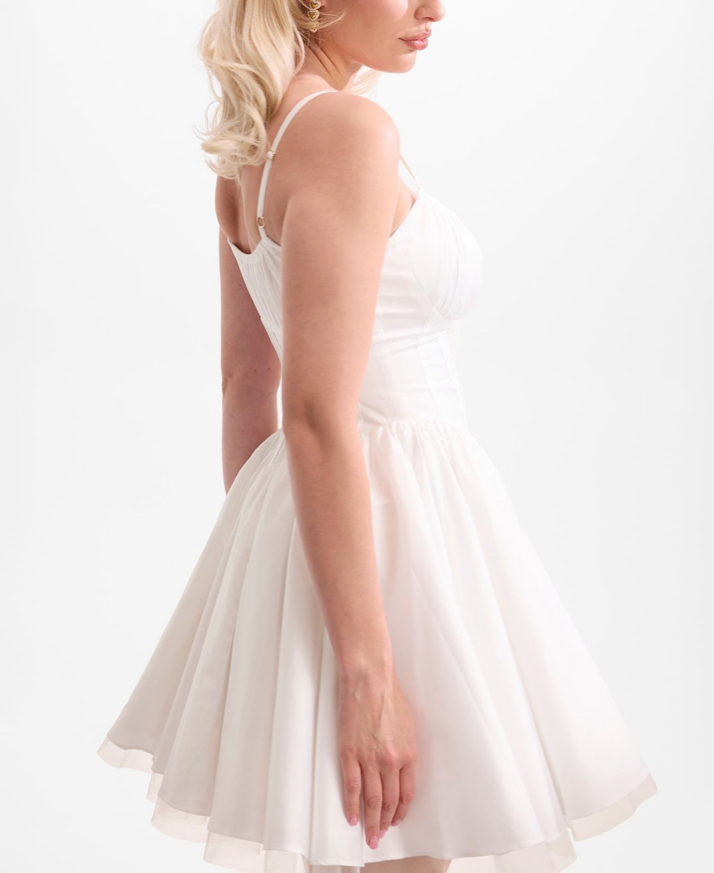 Женское платье GUESS Marilyn Pull-On Bustier, цвет: Чистый белый — фото 4