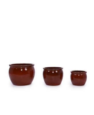 Handmade  Ceramic Plant Pots, Indoor & Outdoor Flower Pots for Tables,Breathable Clay with Drainage Hole