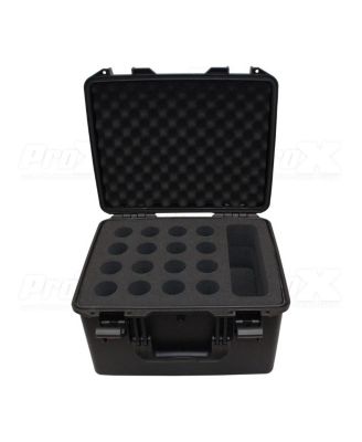XM-1216MIC VaultX Watertight Microphone Case with Custom Foam Insert, Holds 16 Handheld Units