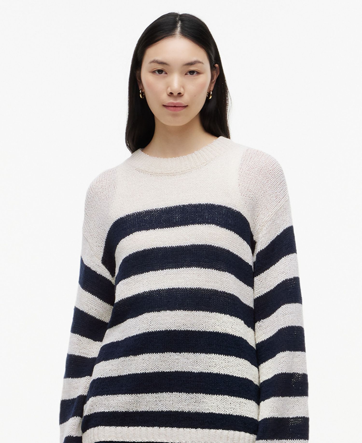 Women's Cotton Nautical Stripe Sweater