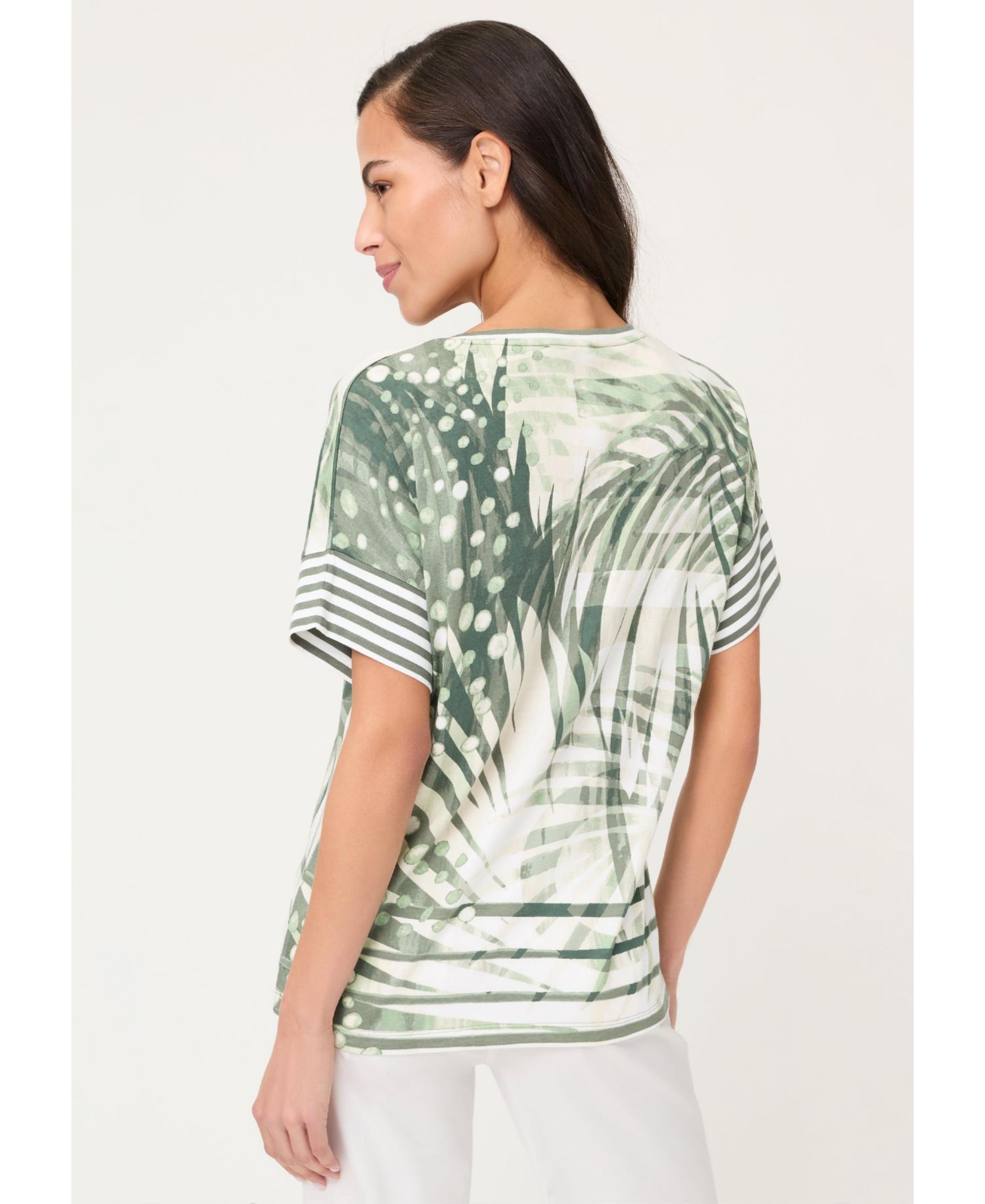 Women's Abstract Palm Print T-Shirt