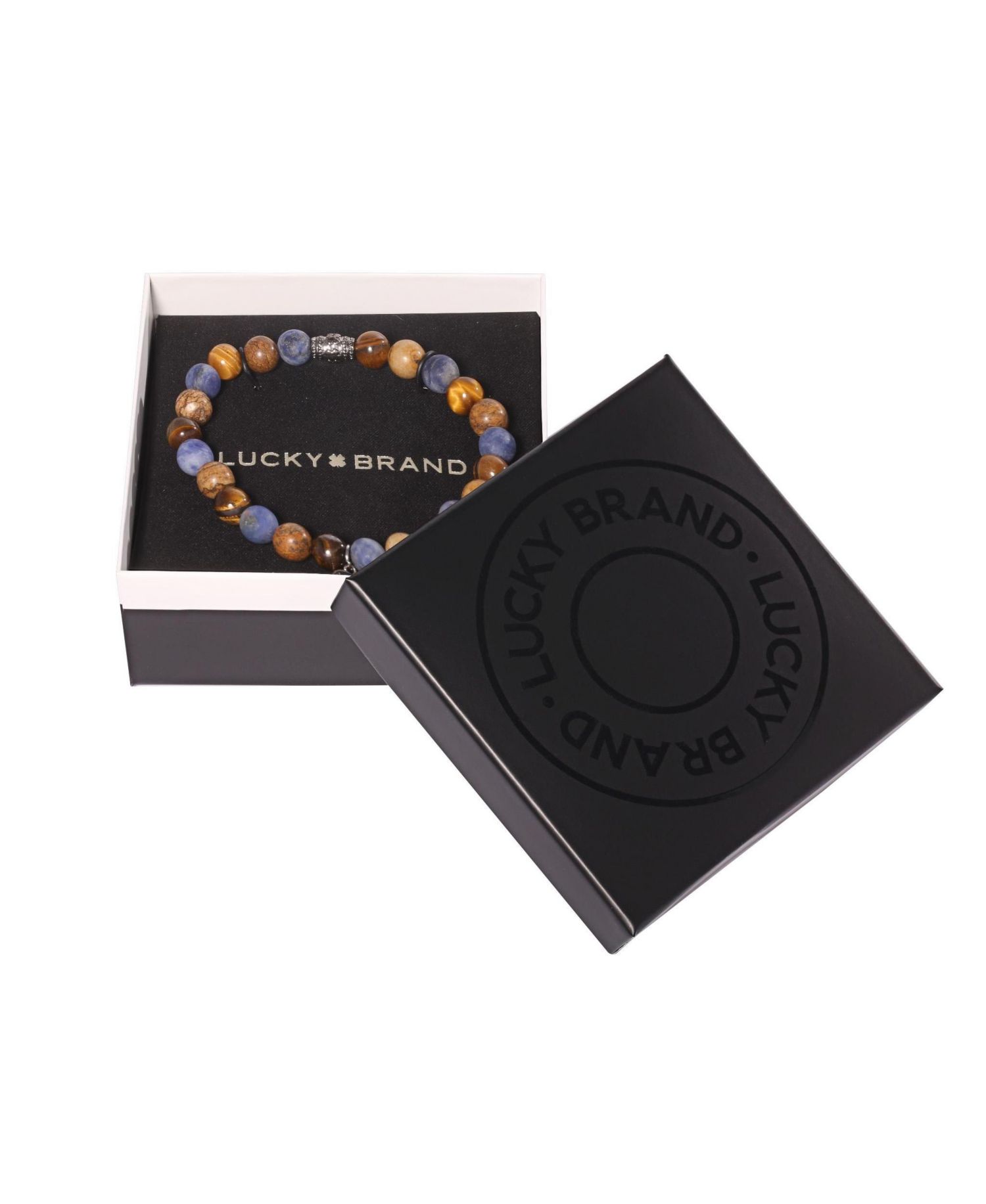Sodalite, Picture Jasper and Tigers Eye Beaded Elastic Bracelet