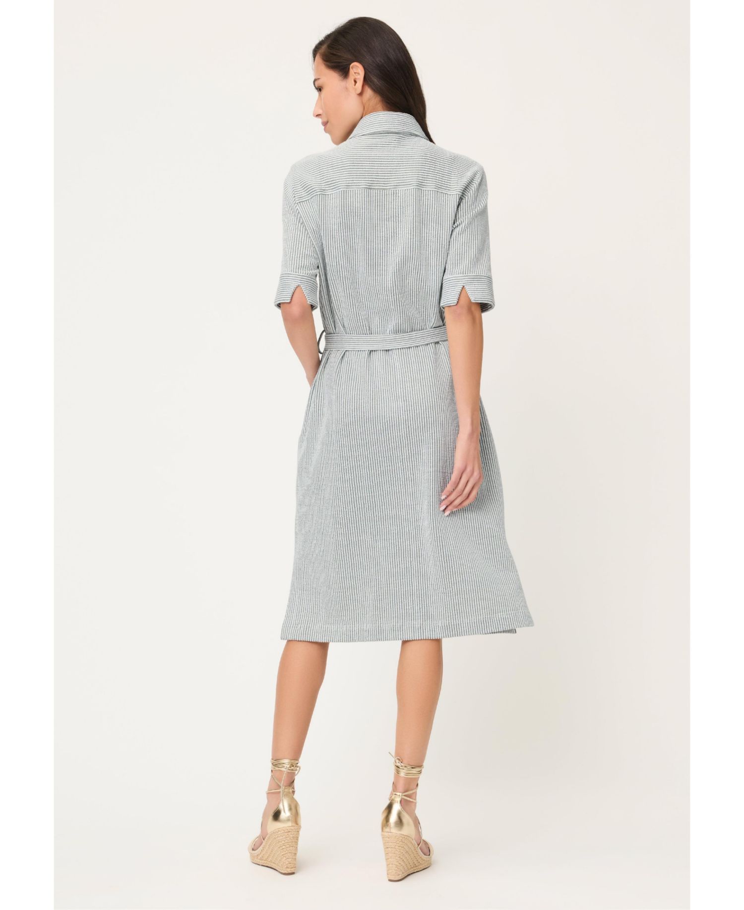 Women's Seersucker Shirt Dress