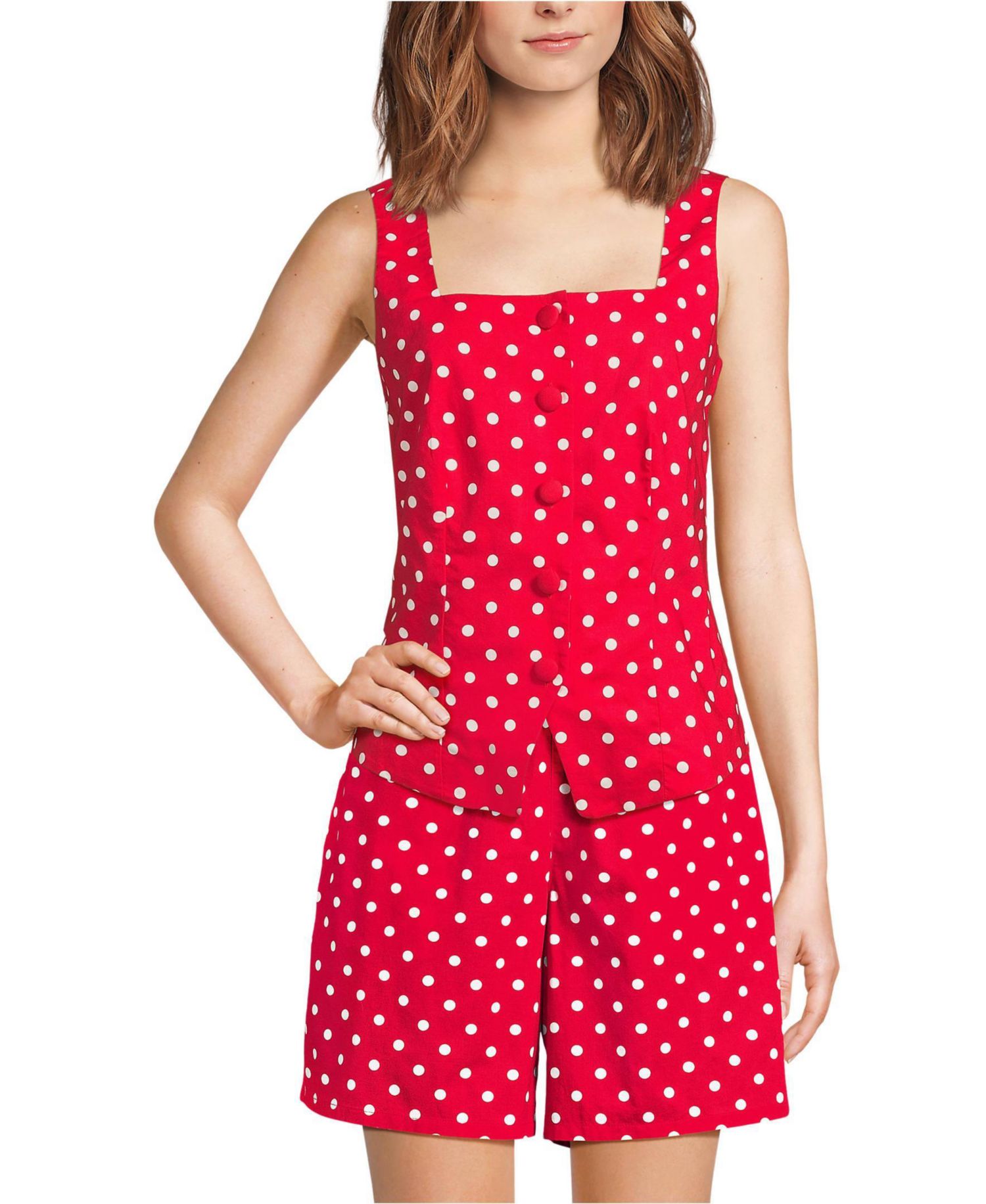 Women's Poplin Square Neck Vest