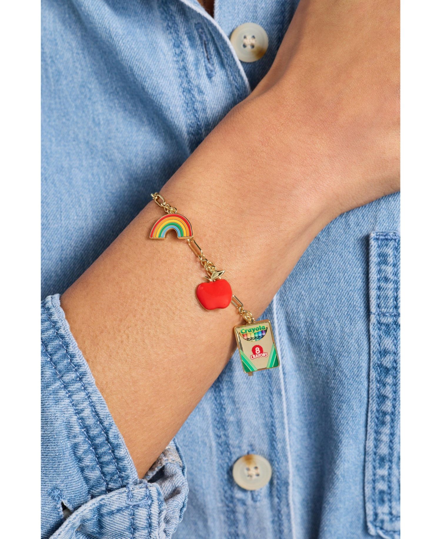 Crayola 'Teaching Is A Work Of Heart' Toggle Bracelet